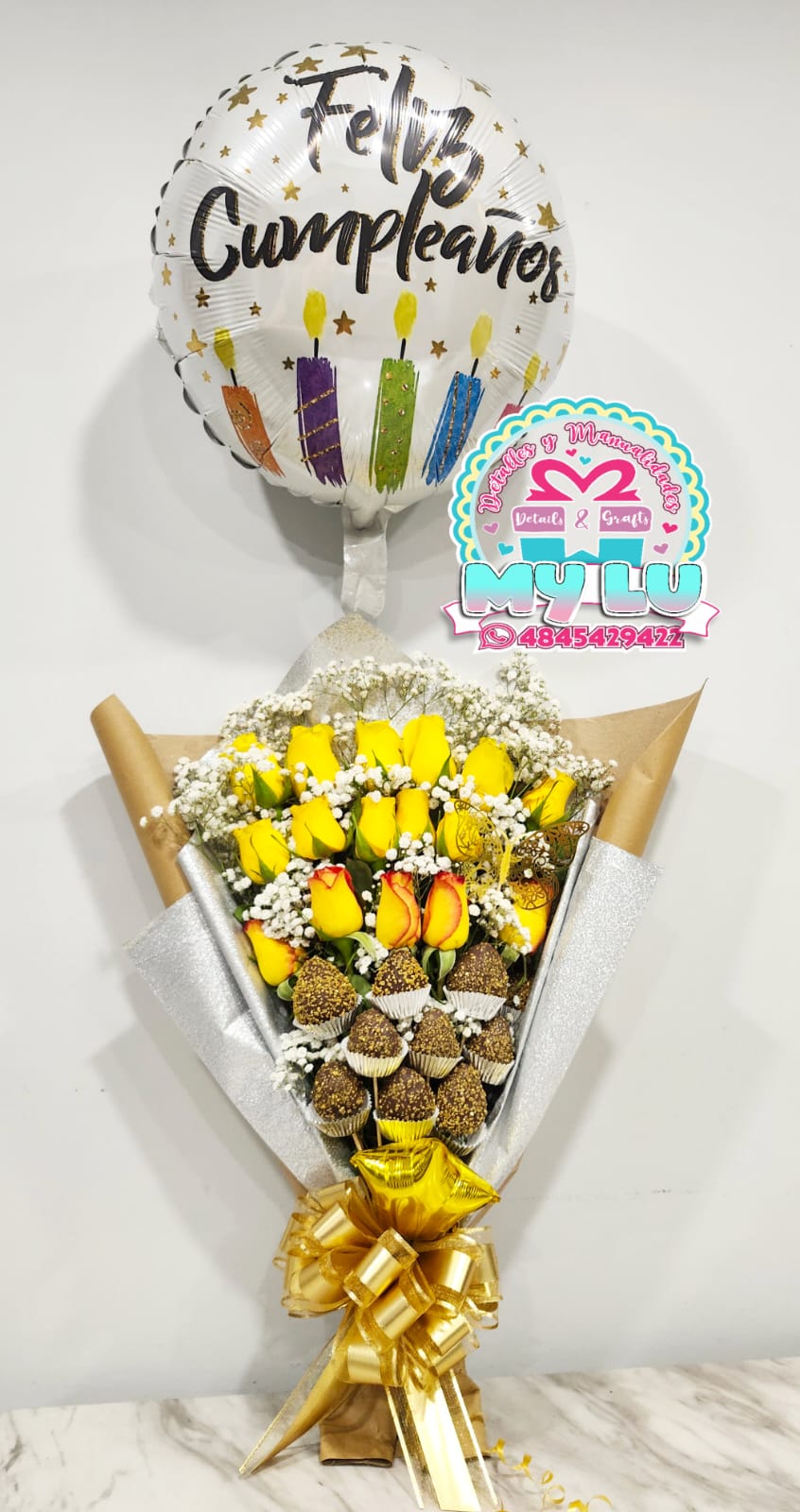 Roses with Chocolate Covered Strawberries